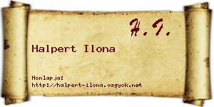 Halpert Ilona névjegykártya